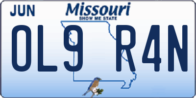MO license plate OL9R4N