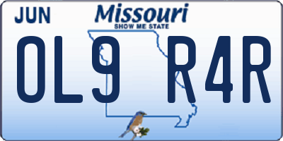 MO license plate OL9R4R