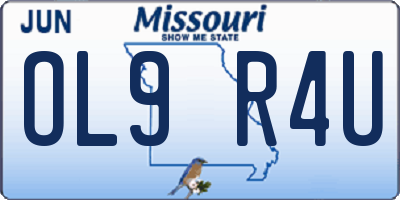 MO license plate OL9R4U