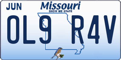 MO license plate OL9R4V