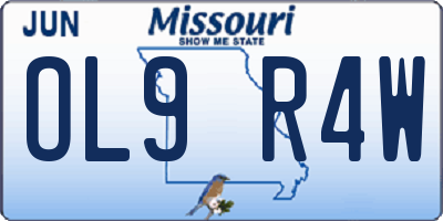 MO license plate OL9R4W