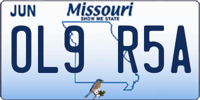 MO license plate OL9R5A