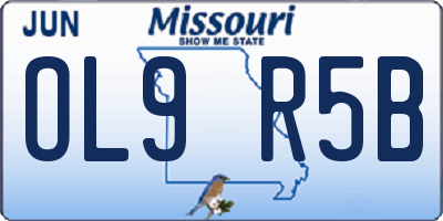 MO license plate OL9R5B
