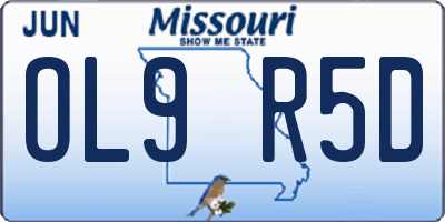 MO license plate OL9R5D