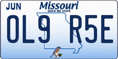 MO license plate OL9R5E