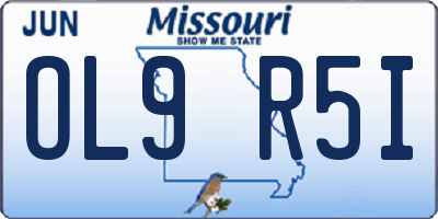 MO license plate OL9R5I