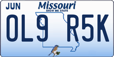 MO license plate OL9R5K