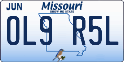 MO license plate OL9R5L