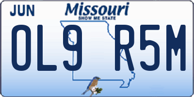 MO license plate OL9R5M