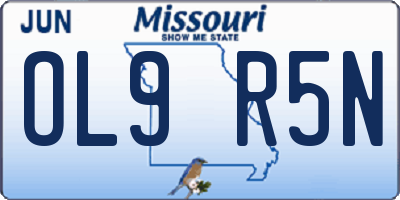 MO license plate OL9R5N