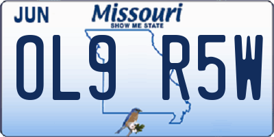 MO license plate OL9R5W