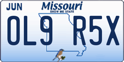 MO license plate OL9R5X