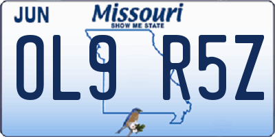 MO license plate OL9R5Z