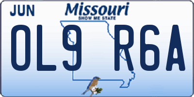 MO license plate OL9R6A
