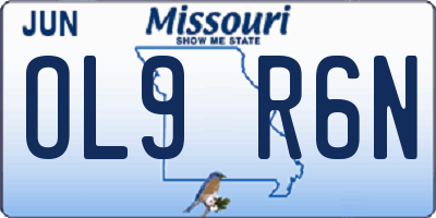 MO license plate OL9R6N