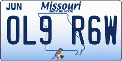 MO license plate OL9R6W