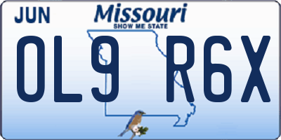 MO license plate OL9R6X