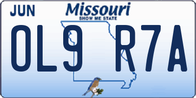 MO license plate OL9R7A