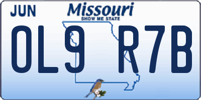 MO license plate OL9R7B