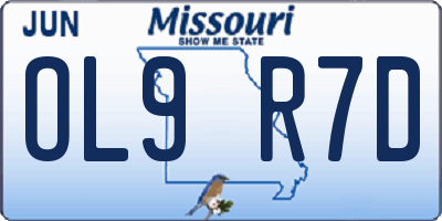 MO license plate OL9R7D