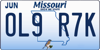 MO license plate OL9R7K
