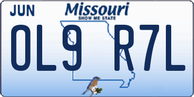 MO license plate OL9R7L