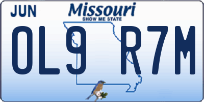 MO license plate OL9R7M