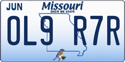 MO license plate OL9R7R