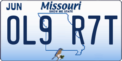 MO license plate OL9R7T