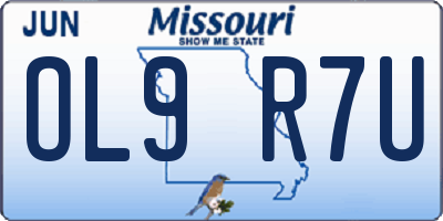 MO license plate OL9R7U
