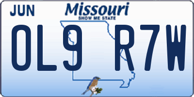 MO license plate OL9R7W