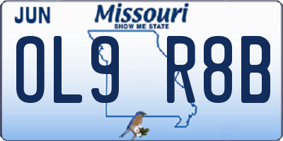 MO license plate OL9R8B