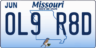MO license plate OL9R8D