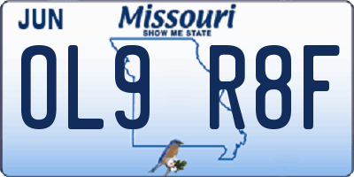 MO license plate OL9R8F
