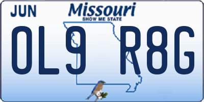 MO license plate OL9R8G