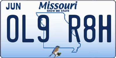 MO license plate OL9R8H