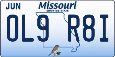 MO license plate OL9R8I