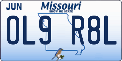 MO license plate OL9R8L