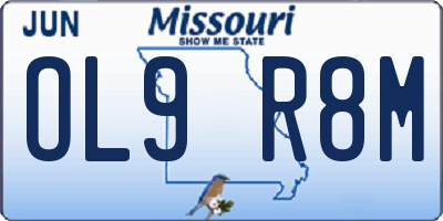 MO license plate OL9R8M