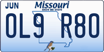 MO license plate OL9R8O