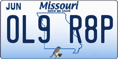 MO license plate OL9R8P