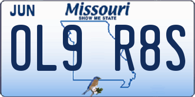 MO license plate OL9R8S