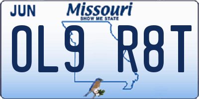 MO license plate OL9R8T