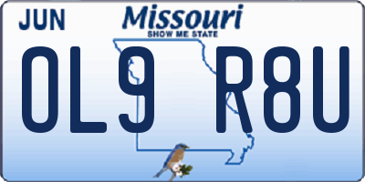 MO license plate OL9R8U