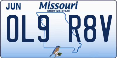 MO license plate OL9R8V