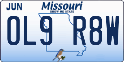 MO license plate OL9R8W
