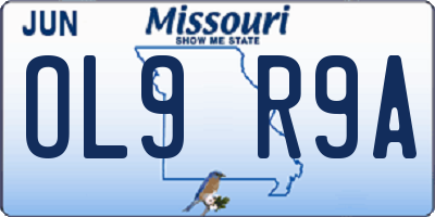 MO license plate OL9R9A