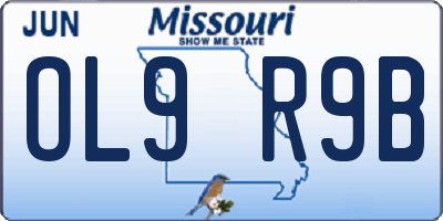 MO license plate OL9R9B