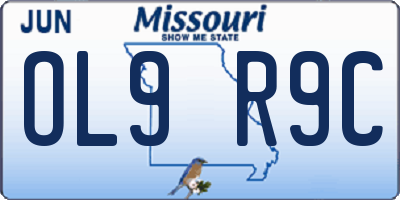 MO license plate OL9R9C