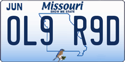 MO license plate OL9R9D